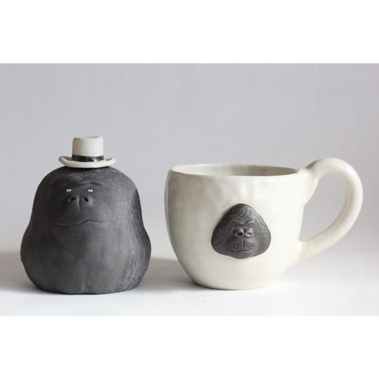 動物マグカップ、一輪挿しset　　「ゴリラ」　＊送料込み