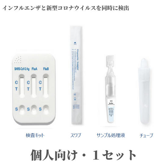 新型コロナウイルス･インフルエンザ抗原検査キット【個人向け・1セット】
