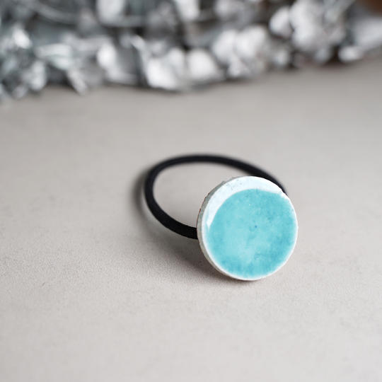 Turquoise Circle 美濃焼タイルのヘアゴム