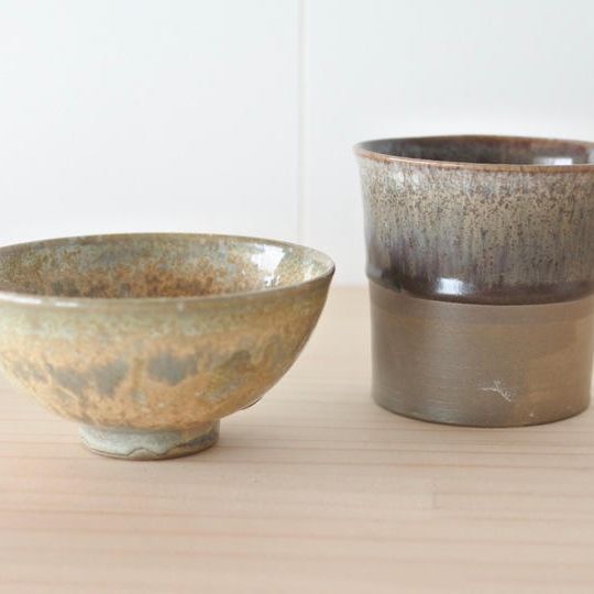 【限定品】新しい窯で焼き上げた、金ねずみの作品2個+【お礼品】ねこ水玉の作品1個