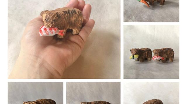 オーダーメイド】やきもの木彫り熊 小 - (2代目窯購入に向けて、オーダ