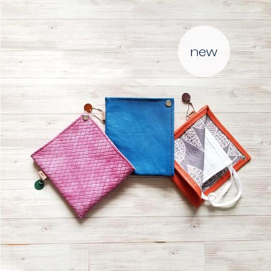 ありがとう♡マスクケース（スカイブルー）＋ハートクリップ