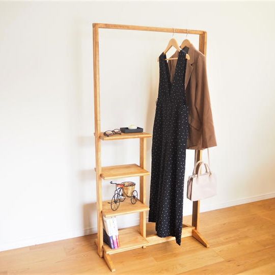 限定5品10％off　ハンガーラック　2色(クリア・チーク）