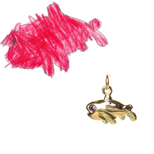 子供が描いた絵をジュエリーに！