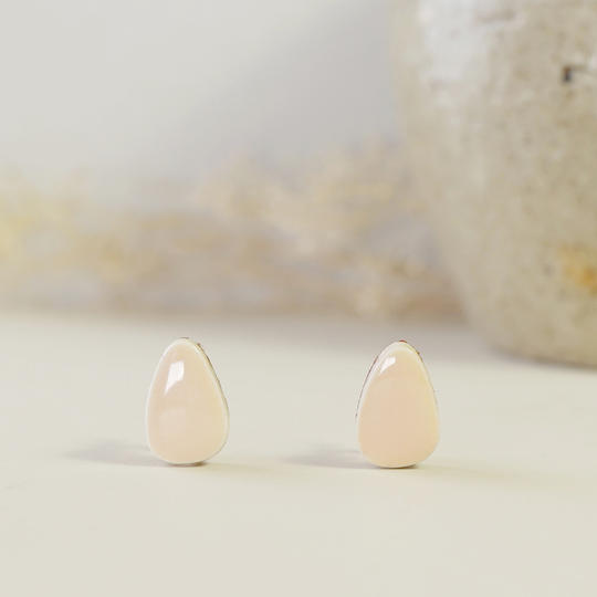 ヴィンテージ 美濃焼タイル ピアス or イヤリング Pink B《Creema SPRINGS限定》 