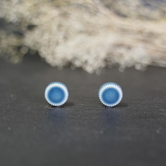 TAGAKU オリジナルタイル（石膏型による成型）のピアス or イヤリング : Blue