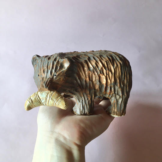 【オーダーメイド】やきもの木彫り熊　大