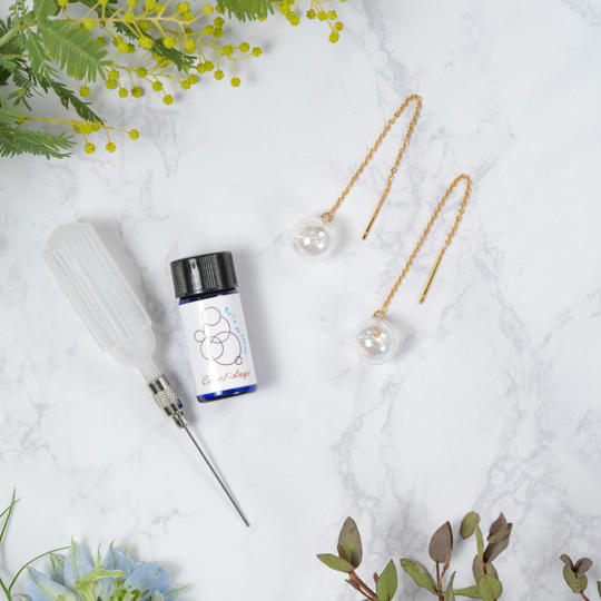 香るシャボン玉ジュエリー　揺れるチェーンピアスorイヤリング　１bubble　　CreemaSPRINGS限定セット