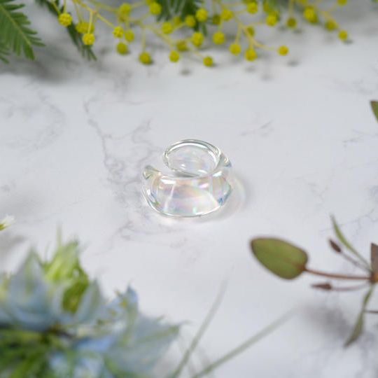 ガラスイヤーカフ“プレーン” -オーロラ-