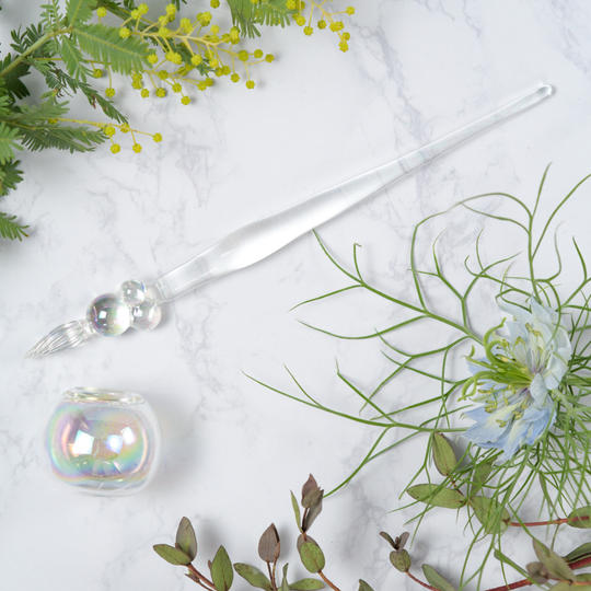 CreemaSPRINGS限定シャボン玉ガラスペンとシャボン玉インク壷