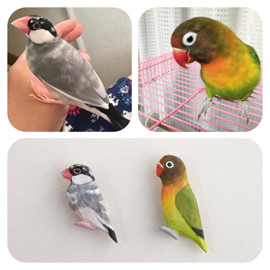 【オーダーメイド】木彫りブローチ