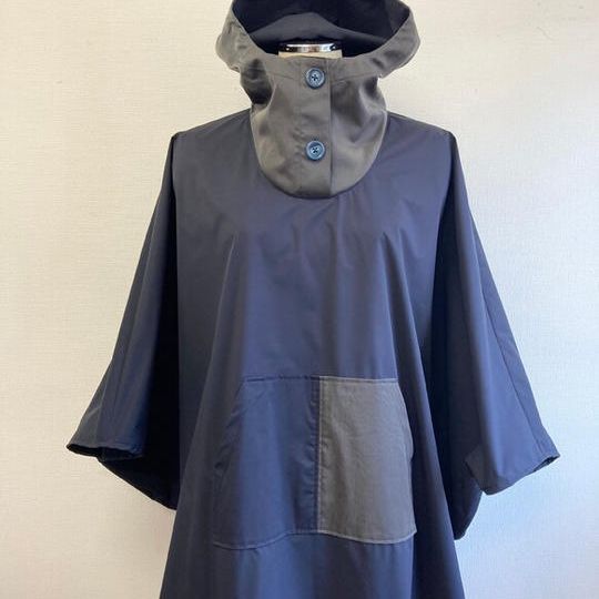 キャンプポンチョ❤️男女兼用BIGポンチョジャケット　ネイビー（男女フリー メンズL〜2L、レディースL L〜3 L）