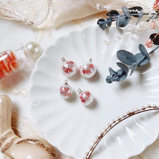 桜コットンパールチャーム４個セット（大２個・小２個）