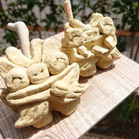 色付けも出来るペアシーサー　【制作：SAPPY】