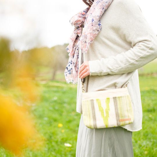 「行った気分になれる」伝統生地サコッシュ＋「マヨルカ島の写真付き」サンクスカード002