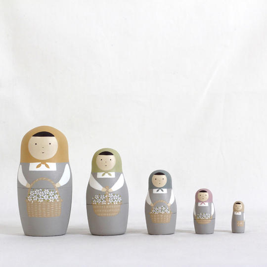 選べる花かごマトリョーシカ（５個組）