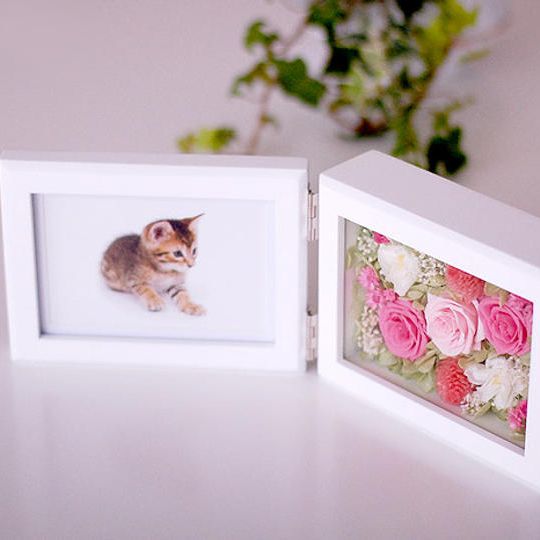 暖色系フォトフレームアレンジ〈横型〉1個5,000円