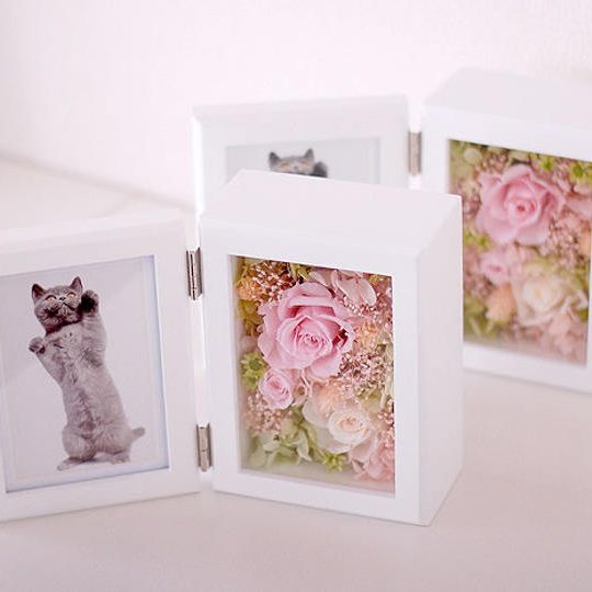 暖色系フォトフレームアレンジ〈縦型〉2個セット