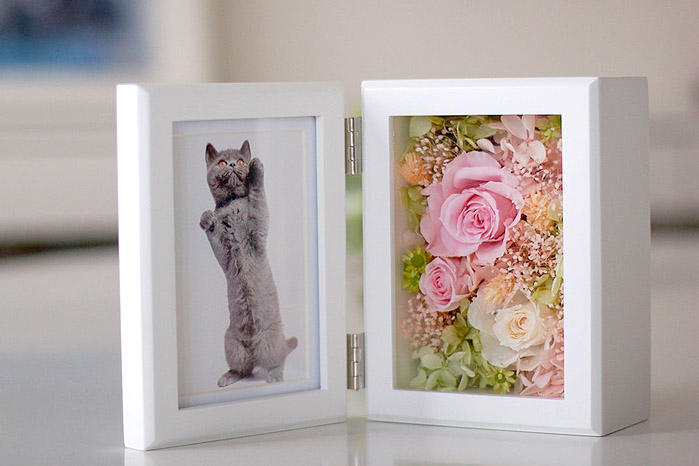 暖色系フォトフレームアレンジ〈縦型〉1個5,000円 - (コロナ禍からお花