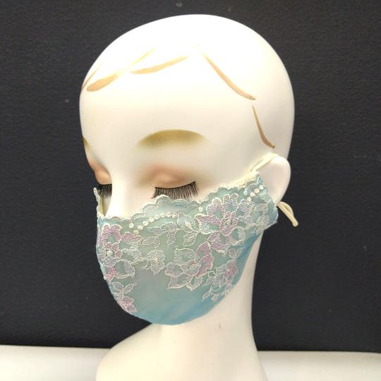 すっぴん小さめサイズースカラップ水色レース