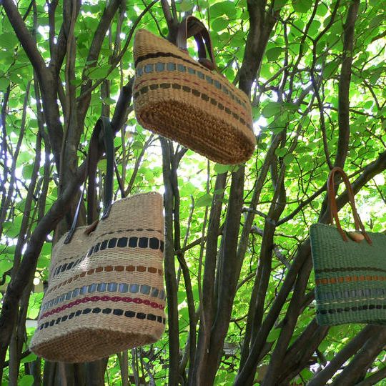 【オーダー】世界で一つだけの手織り麻ひもバッグ制作　大（送料無料）