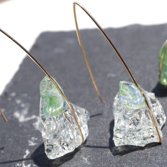 k14gfワイヤーそのまんまカレットロングピアス