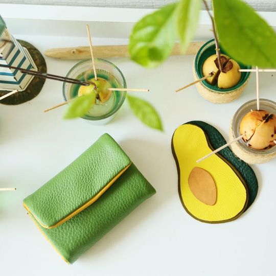 【限定10％オフ】avo.color シュリンクレザーのmini wallet / card case　