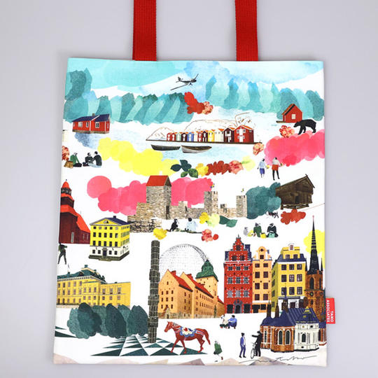 南三陸ミシン工房」縫製 プリントトートバッグ 「Natsko Seki 作 / 復興の街へ」