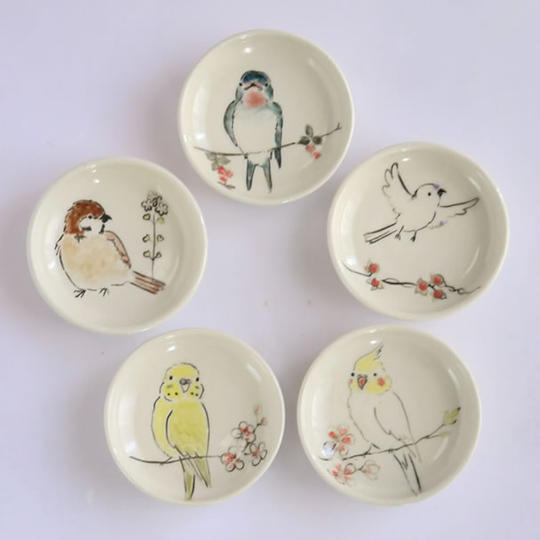 小鳥の絵柄の豆皿　1枚