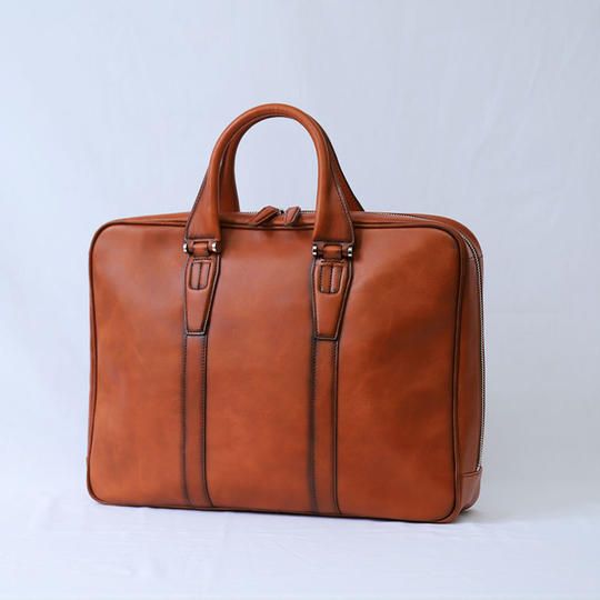【早割25%OFF】本革ブリーフケース(キャメル)