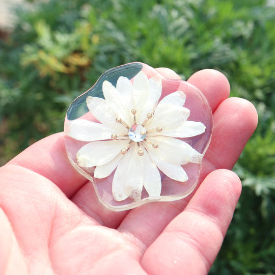 ガーベラ ブローチ／ヘアゴム　～花言葉：希望～