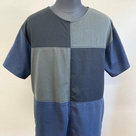 男女兼用❤️バイカラー切り替えしTシャツ　紺カーキ黒（サイズ男女フリー L〜LL）