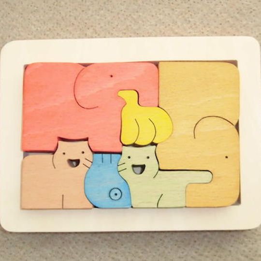 組み木　ぞうさん・ねこさん