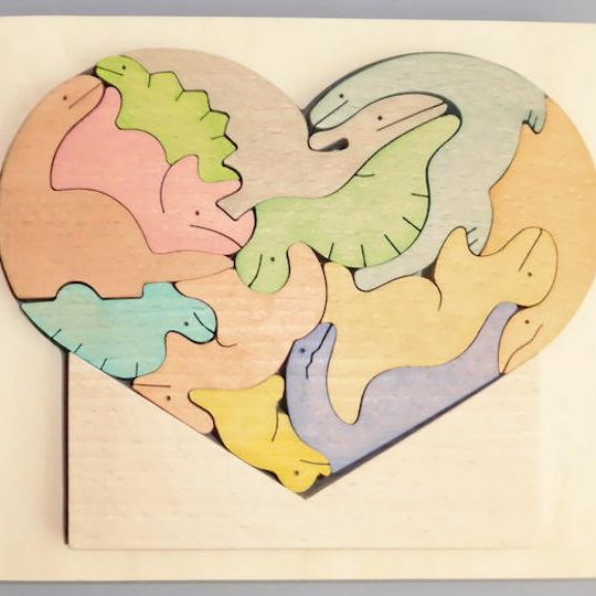 組み木　１２ひきの恐竜