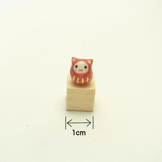 ミニチュア作品「まめねこだるま」