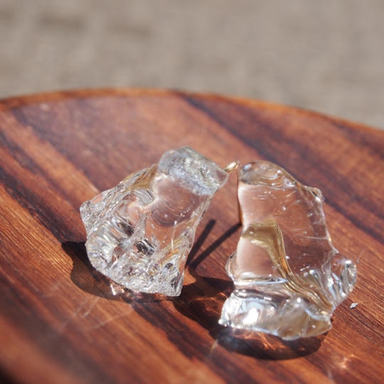 k14gfワイヤーそのまんまカレットピアス