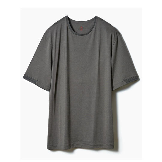 【限定3名 20%OFF】【KHAKIGREY サイズ3】SIDE SLOPEのシルク100%Ｔシャツ