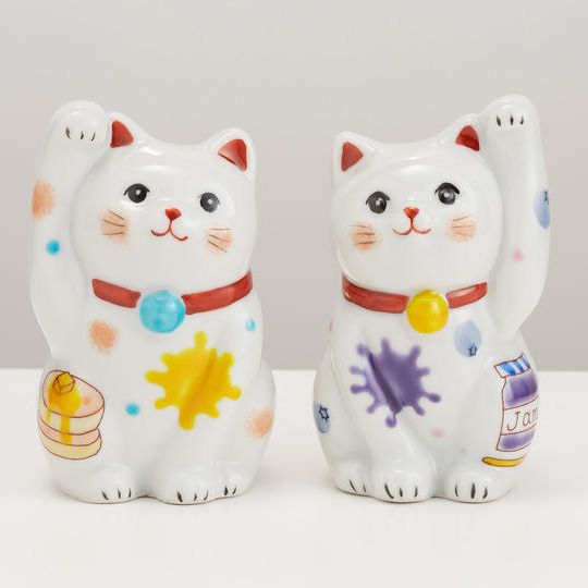 【通常価格11,000円】ペア招き猫　ブルーベリージャム&パンケーキ