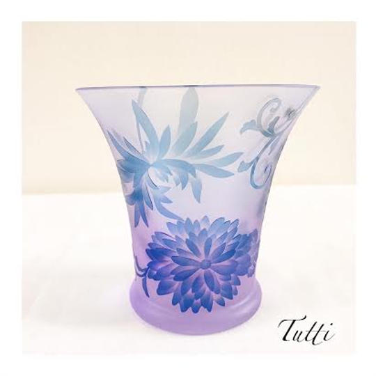 優美なアスターの花グラス　6個限定作品　