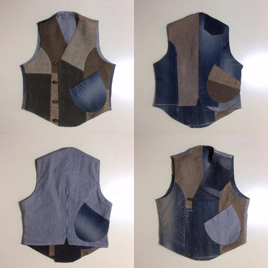 ツイードデニム リバーシブルベスト（限定サンプル作品）