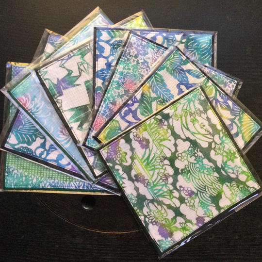 お礼のお手紙と型染めコースター1枚