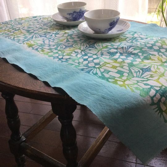 クラファン限定商品！帯の様な型染めテーブルセンター