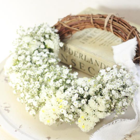 フレッシュ【カスミ草のハーフムーンリース】