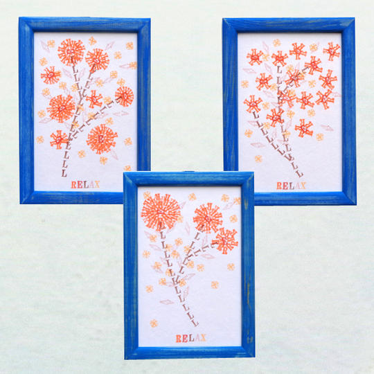 一点物 葉書サイズの作品３点セット　4⃣