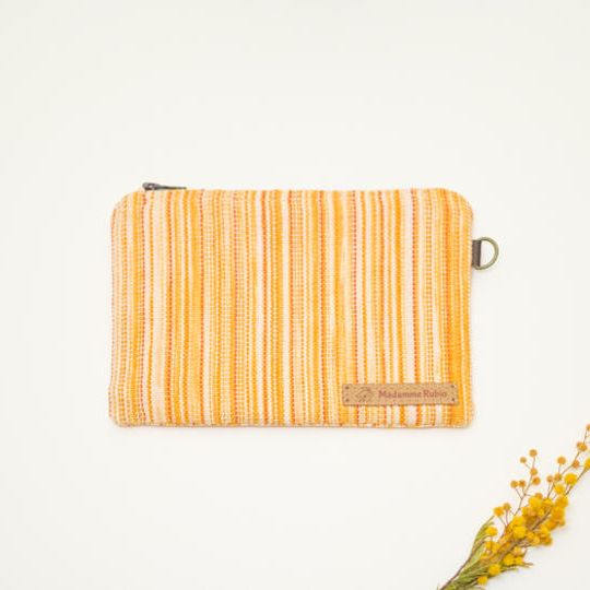 【再販】「行った気分になれる」伝統生地ポーチ＋「マヨルカ島の写真付き」サンクスカード001