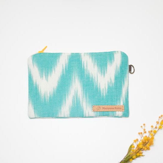 【再販】「行った気分になれる」伝統生地ポーチ＋「マヨルカ島の写真付き」サンクスカード008