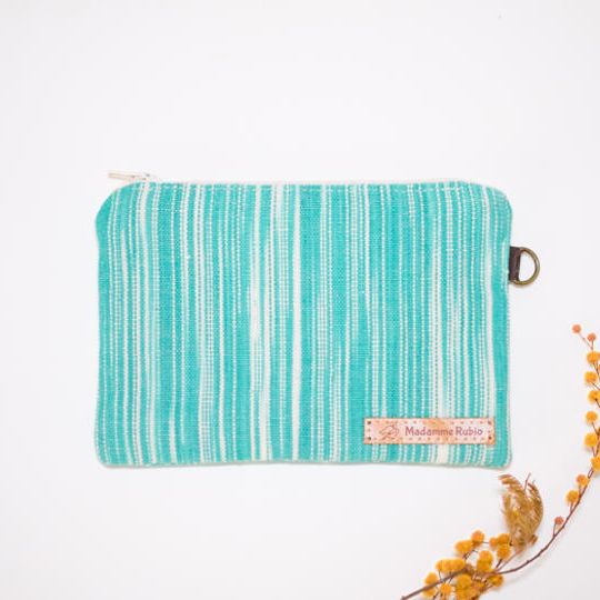 【再販】「行った気分になれる」伝統生地ポーチ＋「マヨルカ島の写真付き」サンクスカード025