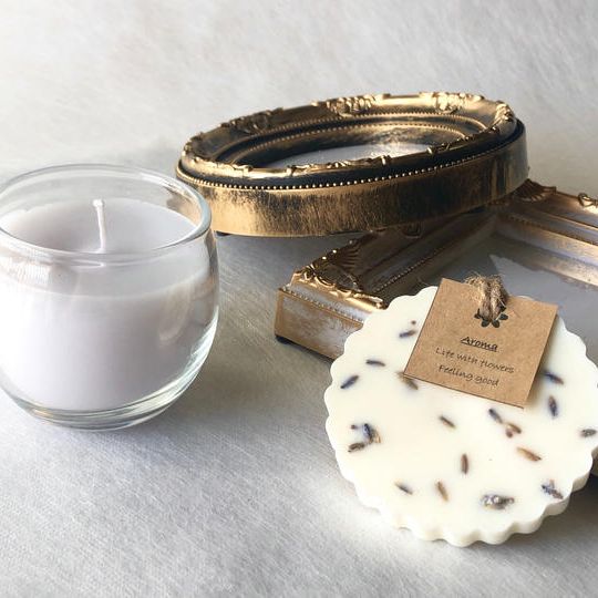 ギフトセットC・ラベンダー2点セット（アロマキャンドル、アロマワックスサシェ）