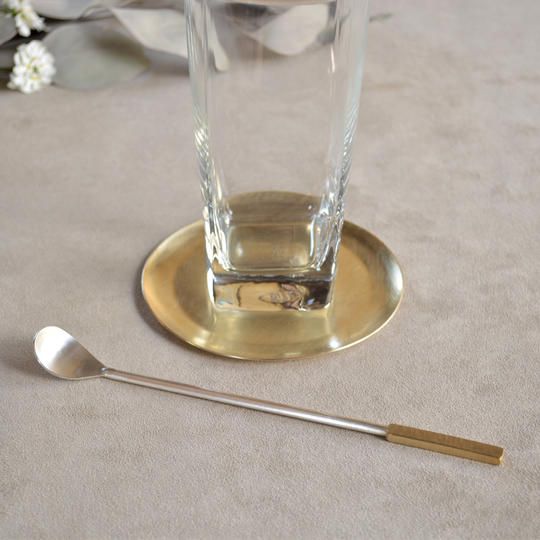 真鍮コースターとマドラーの2点セット