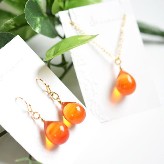 evening sunカラーネックレス・ピアスorイヤリングセット